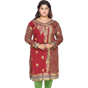Maple Clothing Women's Indian Kurti Plus Size Printed Kurta Tunic India Top