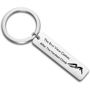 MYOSPARK Adventure Gift Mountains Keychain Hiker Jewelry Outdoors Gift Motivational Jewelry