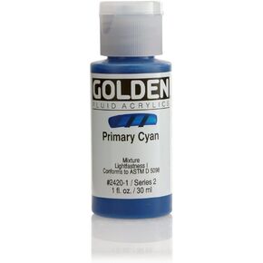 Golden Fluid Acrylic Paint 1 Ounce-Primary Cyan
