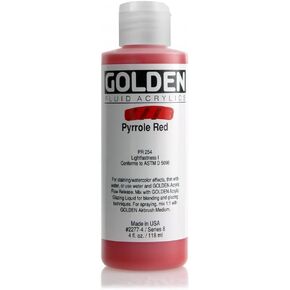 Golden Fluid Acrylics - Pyrrole Red - 4 oz Bottle