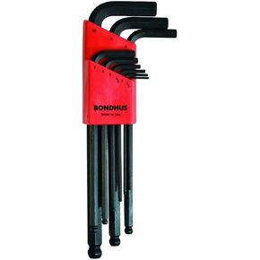 Bondhus 10999 Set of 9 Balldriver L-wrenches, ProGuard Finish, sizes 1.5-10mm