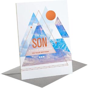Hallmark Birthday Card for Son (Hangable or Displayable Decoration, Modern Mountains)