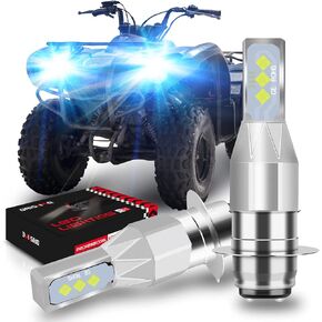 P15D H6M LED Motorcycle Bulbs 1700LM 8000K Ice Blue, Super Bright LED Fog Light Bulbs compatible with Yamaha ATVS YFM350 400 450 660 700 Raptor(Pack of 2)