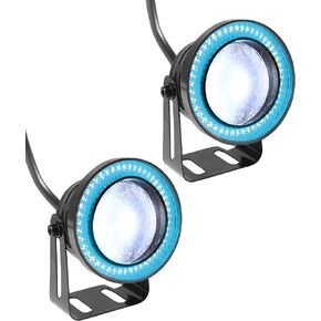 2PCS LED Fog Light,Car Angel Eye Fog Light,Car Accessories Fog Light Assembly with Halo Angel Eye Rings Headlight,Daytime Running Light Driving Lamp Bulbs (White)