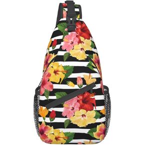 Hawaii Hawaiian Sling Bag,Multipurpose Crossbody Backpack Shoulder Chest Bag for Women Men Travel Hiking Daypack