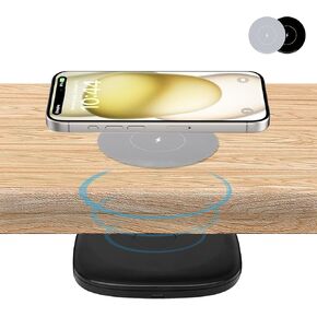 2-inch (50mm) NiiTTER Invisible Wireless Charger, Under Desk Wireless Charger, Hidden Charging Station for iPhone 15/14/13/12/Wireless Phones(Adapter Included)