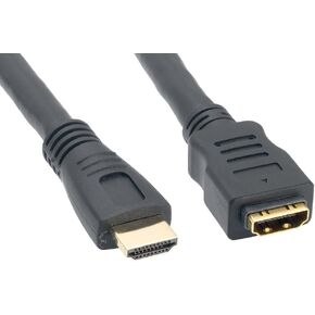 HDMI Male/Female with Ethernet, 25' 24AWG, Black Color (ZC55A2MF-25)