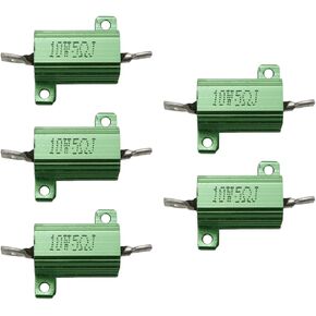 Sscon 5Pcs 10W Green Aluminum Shell Wirewound Resistor 0.1 Ohm