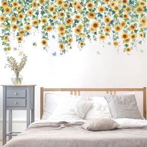 Eucalyptus Wall Stickers Green Leaves Vine Wall Decals Stickers Removable Peel and Stick Wall Art Decor for Sofa Background Living Office Room Baby Bedroom Kitchen Nursery Room Decorations