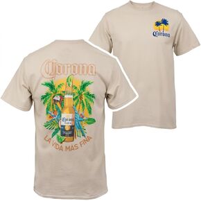 Corona Extra La Vida Mas Fina Bottle Front and Back Print T-Shirt
