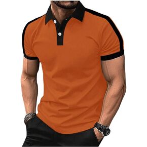 SOLY HUX Men's Button Front Golf Shirt Top Short Sleeve Collared Neck T-Shirts