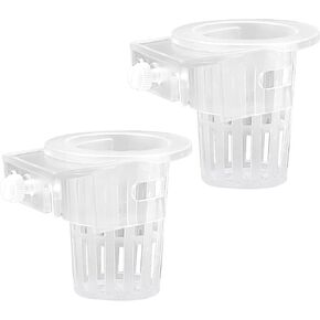 2pcs Aquarium Plant Holder, Hanging Aquarium Planter Plastic Aquatic Plant Cup Fish Tank Plant Basket Rack Plant Cultivation Decoration