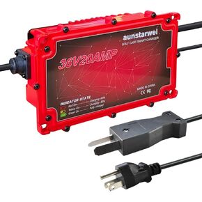 36V 20A Golf Cart Battery Charger with Crowsfoot Style Connector Crowfoot Plug, IP67 Waterproof