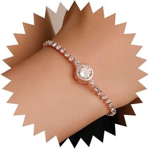 Vintage Crystal Heart Bracelet Gold Tennis Chain Bracelet Heart Cz Bracelet Rhinestone Hand Chain Bracelet Adjustable Gemstone Bracelets Jewelry for Women
