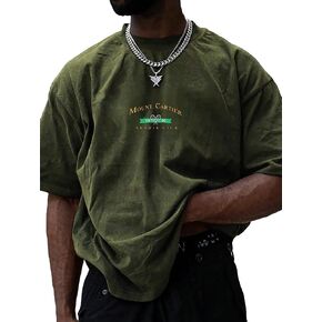 SOLY HUX Men's Letter Print T Shirt Half Sleeve Drop Shoulder Casual Tee Tops
