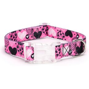 Floral Print Puppy Dog Collar for Small Medium Large Dogs Collars with Quick Release Buckle for Girls Female Dog Soft Nylon Comfortable Durable Pet Collar (M, Colorful Daisy)