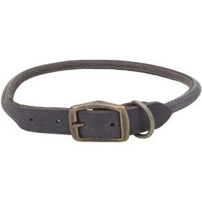 Coastal Pet - Circle T - Rustic Leather Round Dog Collar, Brick Red, 5/8" x 16"