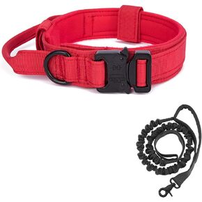 BUYTER Reflective Nylon Tactical Dog Collar Military Adjustable Durable for Large German Shepherd Outdoor Working Training Walking with Leash (XL, Pink)