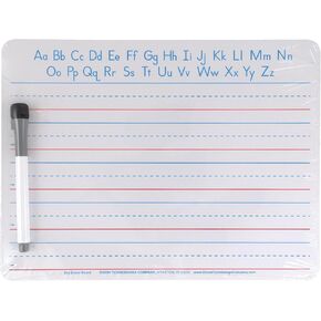 Pacon Handwriting Whiteboard Dry Erase Set, 2-Sided, Ruled/Plain, with Marker/Eraser, 9" x 12"
