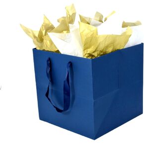 JUNESHE Large Navy Blue Gift Bags with Handles &Tissue Paper, 11.8 inch Square Giant Gift Bag, XL Big Gift Bag Large, Superior Extra Large Gift Bags, Birthday, Wedding Gift Bags Large Size