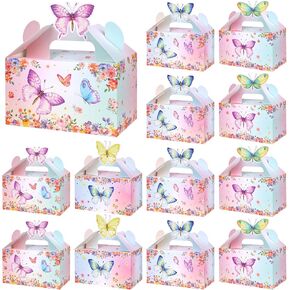 VGOODALL 30PCS Butterfly Party Favor Boxes, Goodie Gable Treat Box Paper Candy Box for Birthday Party Supplies Baby Shower Wedding Party