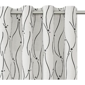 نانسبرينغ ستائر غرفة المعيشة 84 بوصة طويلة مطرزة غرفة سواد نافذة الستائر لغرفة النوم محايدة الأسود والكريم الحديثة مزرعة الستار جروميت الستائر السوداء منقوشة الجاكار in Kuwait