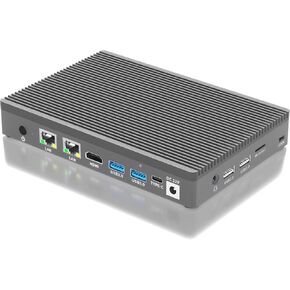 HEIGAOLA Fanless Mini PC 12th Gen N100 Win 11 Pro 16GB RAM 512GB ROM Dual 2.5G LAN Mini Computer USB-C,4K Display HDMI 2.4/5G WiFi BT 5.0 Home Server Network Firewall in Saudi Arabia