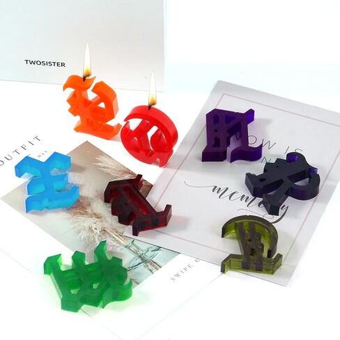 FineInno Alphabet Earring Resin Molds with Hole, Letters Jewelry Silicone Mold Gothic Epoxy Art Casting Kit for DIY Pendants Crafts,Ornaments,Necklace in Saudi Arabia