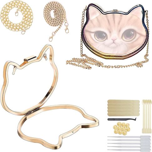 MUFUN Resin Purse Mold, Cat Shape Resin Clutch Mold, Resin Clutch Purse Mold for Resin Casting, Cute, Unique Cat Resin Bag Mold Craft Supplies, 1pc Silicone Bag Mold with 26pcs Tools in Saudi Arabia