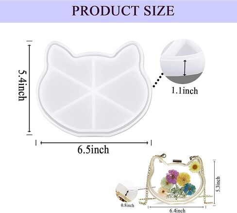 MUFUN Resin Purse Mold, Cat Shape Resin Clutch Mold, Resin Clutch Purse Mold for Resin Casting, Cute, Unique Cat Resin Bag Mold Craft Supplies, 1pc Silicone Bag Mold with 26pcs Tools in Saudi Arabia