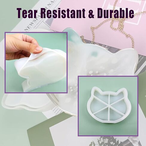 MUFUN Resin Purse Mold, Cat Shape Resin Clutch Mold, Resin Clutch Purse Mold for Resin Casting, Cute, Unique Cat Resin Bag Mold Craft Supplies, 1pc Silicone Bag Mold with 26pcs Tools in Saudi Arabia