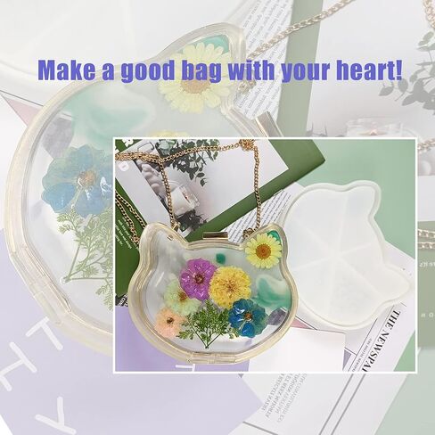 MUFUN Resin Purse Mold, Cat Shape Resin Clutch Mold, Resin Clutch Purse Mold for Resin Casting, Cute, Unique Cat Resin Bag Mold Craft Supplies, 1pc Silicone Bag Mold with 26pcs Tools in Saudi Arabia