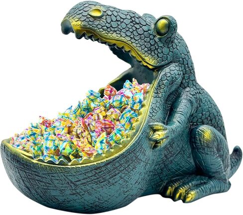 تمثال ديناصور dosker، وعاء حلوى كبير ومضحك فريد من نوعه لمكتب المكتب، طبق حلوى الحيوان لديكور مكتب المكتب ووعاء المفاتيح لطاولة المدخل، أوعية حلوى البط البري المبهجة ديكور المنزل in Kuwait