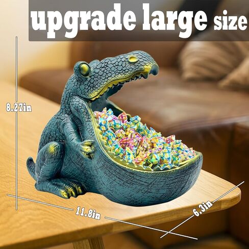 تمثال ديناصور dosker، وعاء حلوى كبير ومضحك فريد من نوعه لمكتب المكتب، طبق حلوى الحيوان لديكور مكتب المكتب ووعاء المفاتيح لطاولة المدخل، أوعية حلوى البط البري المبهجة ديكور المنزل in Kuwait