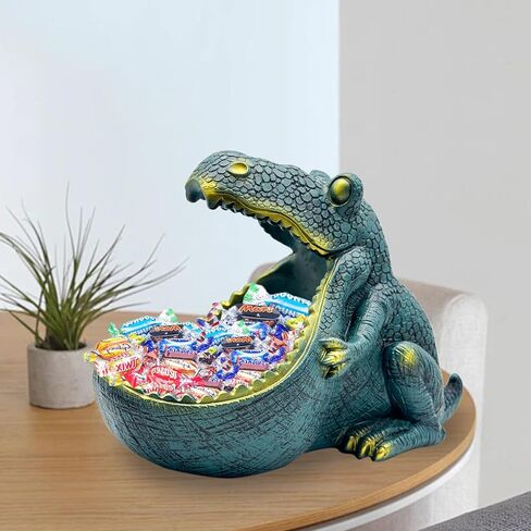 تمثال ديناصور dosker، وعاء حلوى كبير ومضحك فريد من نوعه لمكتب المكتب، طبق حلوى الحيوان لديكور مكتب المكتب ووعاء المفاتيح لطاولة المدخل، أوعية حلوى البط البري المبهجة ديكور المنزل in Kuwait