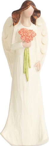 Guardian Angel Figurines for Gifts Home Decoration Praying commemorating Angel Statue, exquisitely Carved and Hand-Painted Characters (Holding Flowers) in Saudi Arabia