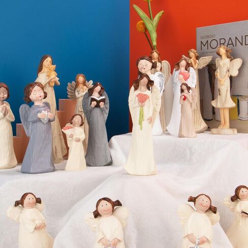 Guardian Angel Figurines for Gifts Home Decoration Praying commemorating Angel Statue, exquisitely Carved and Hand-Painted Characters (Holding Flowers) in Saudi Arabia