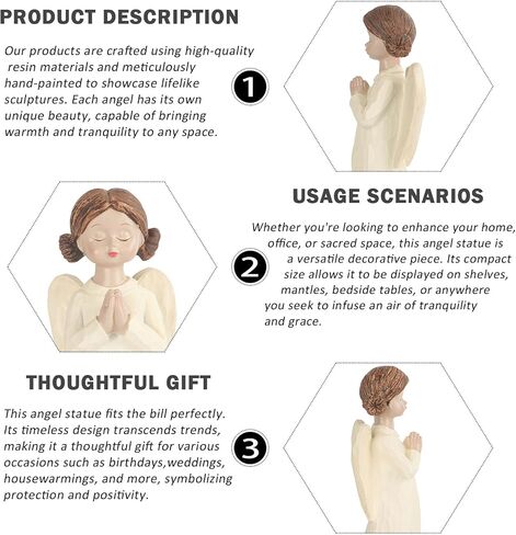 Guardian Angel Figurines for Gifts Home Decoration Praying commemorating Angel Statue, exquisitely Carved and Hand-Painted Characters (Holding Flowers) in Saudi Arabia