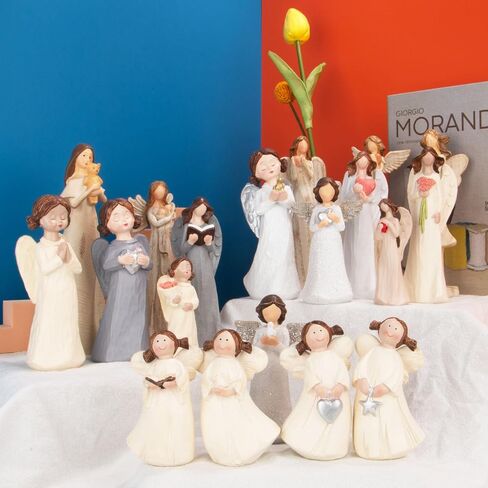 Guardian Angel Figurines for Gifts Home Decoration Praying commemorating Angel Statue, exquisitely Carved and Hand-Painted Characters (Holding Flowers) in Saudi Arabia