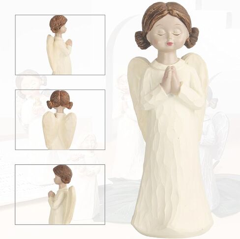 Guardian Angel Figurines for Gifts Home Decoration Praying commemorating Angel Statue, exquisitely Carved and Hand-Painted Characters (Holding Flowers) in Saudi Arabia