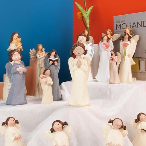 Guardian Angel Figurines for Gifts Home Decoration Praying commemorating Angel Statue, exquisitely Carved and Hand-Painted Characters (Holding Flowers) in Saudi Arabia