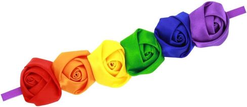 Rainbow Flower Headband Baby Girls Rainbow Floral Hair Band Flower Headwear BBG35 (A2) in Saudi Arabia