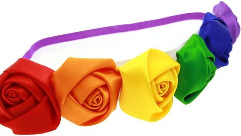 Rainbow Flower Headband Baby Girls Rainbow Floral Hair Band Flower Headwear BBG35 (A2) in Saudi Arabia