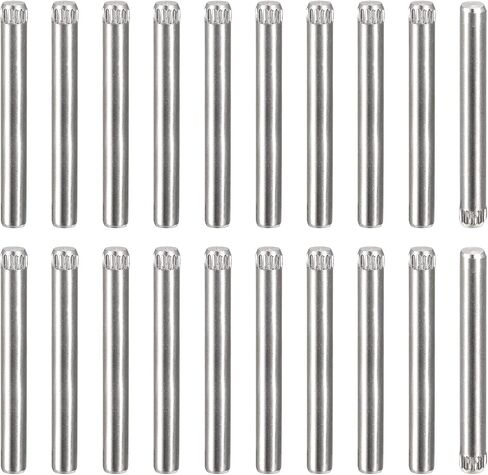 uxcell 4.1x40mm 304 Stainless Steel Dowel Pins, 80Pcs Knurled Head Flat Chamfered End Dowel Pin, Cylindrical Pin Locating Dowel Support Bed Shelf Pegs Support Shelves Fasten Elements in Saudi Arabia