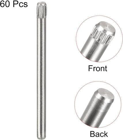 uxcell 4.1x40mm 304 Stainless Steel Dowel Pins, 80Pcs Knurled Head Flat Chamfered End Dowel Pin, Cylindrical Pin Locating Dowel Support Bed Shelf Pegs Support Shelves Fasten Elements in Saudi Arabia