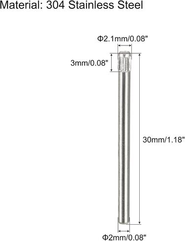 uxcell 4.1x40mm 304 Stainless Steel Dowel Pins, 80Pcs Knurled Head Flat Chamfered End Dowel Pin, Cylindrical Pin Locating Dowel Support Bed Shelf Pegs Support Shelves Fasten Elements in Saudi Arabia