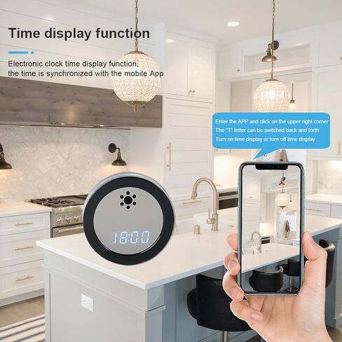 كاميرا ساعة سيبتبنتا اللاسلكية واي فاي، رؤية ليلية/ضوء ملون/صوت ثنائي الاتجاه/واي فاي/كشف المراقبة/الساعة، لاسلكية 2 ميجابكسل لجلوس الأطفال، جلوس الحيوانات الأليفة، مراقبة المستودعات، مراقبة المكتب in Kuwait