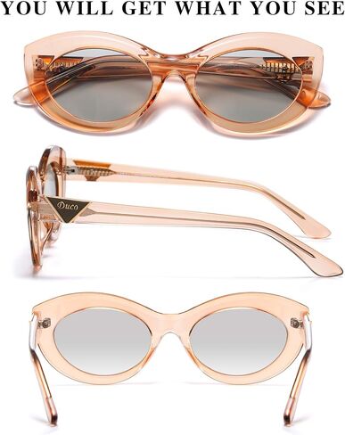 DUCO Retro Oval Sunglasses for Women Clout Glasses Vintage Polarized Cat Eye Sun Glass UV 400 Protection 1223 in Kuwait