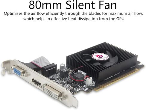 بطاقة رسومات GT 730 سعة 4 جيجابايت DDR3، 128 بت DirectX 11 PCIe x16 وحدة معالجة الرسومات الجرافيكية للكمبيوتر منخفضة المستوى للعمل، بطاقة فيديو للألعاب لسطح المكتب بمخرج VGA/DVI-D/HDMI تدعم 2K مع دعامة in Kuwait