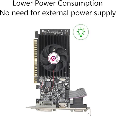 بطاقة رسومات GT 730 سعة 4 جيجابايت DDR3، 128 بت DirectX 11 PCIe x16 وحدة معالجة الرسومات الجرافيكية للكمبيوتر منخفضة المستوى للعمل، بطاقة فيديو للألعاب لسطح المكتب بمخرج VGA/DVI-D/HDMI تدعم 2K مع دعامة in Kuwait